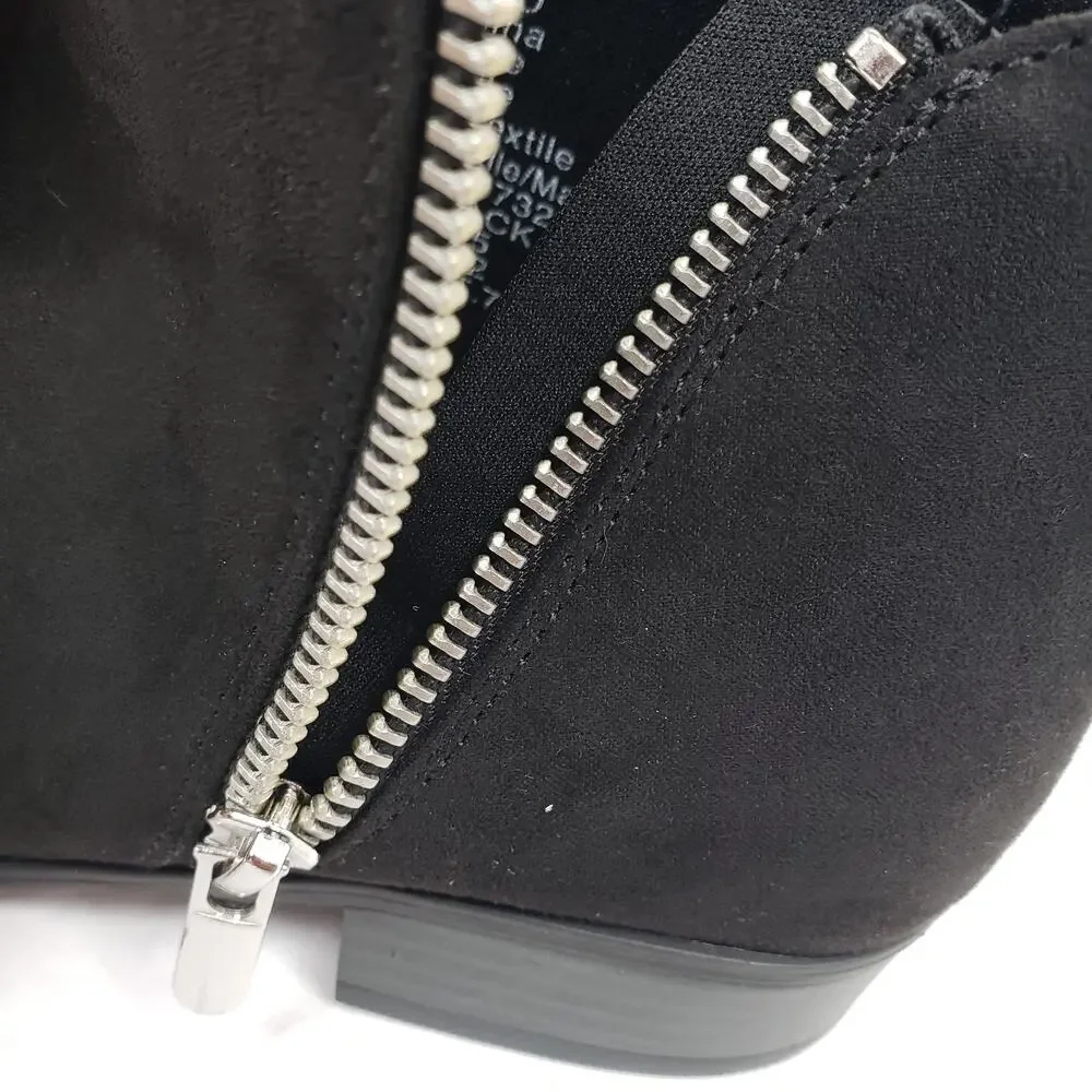 Sonoma Goods For Life Osmona Girls Size 4Y Black Side Zip Ankle Bootie Boots